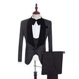 Shop for Black Jacquard Three-pieces Shawl Lapel Wedding Suits for Men in stylesnuggle at best prices.Find the best Black Shawl Lapel slim fit blazers with affordable price.