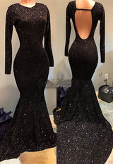 Do you need a black sparkle prom dress custom made at affordable prices? Shop stylesnuggle with the Black Sequins New Arrival Prom Party Gowns| Long Sleeves Evening Gowns On Sale.