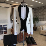 The Bespoke Shawl Lapel Single Breasted Men Suit is an essential part of any wardrobe. Whether you need a sharp business suit, a Custom design black tie evening look or a wedding or prom suit, you will find the perfect fit in stylesnuggle collection.Custom made this Black White Shawl Lapel Slim Fit Wedding Tuxedos with rush order service.