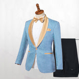 Shop Blue One Button Shawl Lapel Best Fitted Wedding Suits for men from stylesnuggles. Free shipping available. View our full collection of Blue Shawl Lapel wedding suits available in different colors with affordable price.