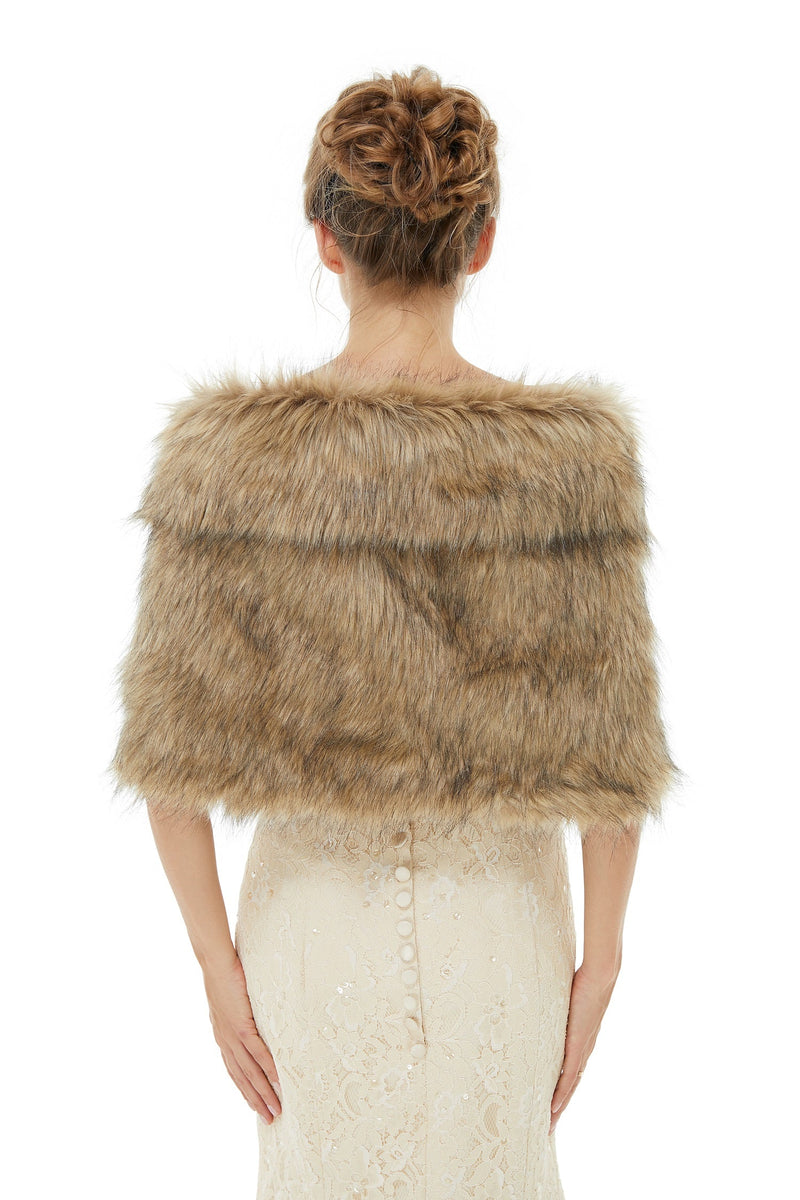 Brooke - Winter Faux Fur Wedding Wrap-stylesnuggle