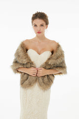 Brooke - Winter Faux Fur Wedding Wrap-stylesnuggle