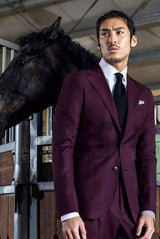 Burgundy Two Buttons Business Suits Wine Red Mens Suits for Prom-stylesnuggle