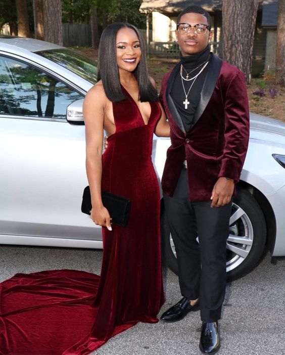 Burgundy Velvet Shawl Lapel Men's Prom Suits-stylesnuggle