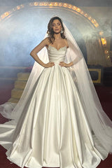 Charming FloorLength Sleeveless A Line Wedding Dress With Beads-stylesnuggle