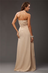 Charming Halter Sleeveless Ruffles Long Chiffon Bridesmaid Dresses