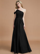 A-Line Charming One Shoulder Chiffon Sleeveless Bridesmaid Dresses