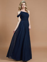 A-Line Charming One Shoulder Chiffon Sleeveless Bridesmaid Dresses