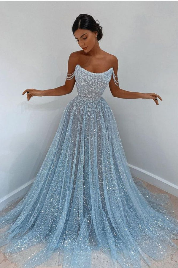 stylesnuggle offers Charming Sleeveless Aline Evening Party Dress Sequined Party Gowns at a good price from to Mermaid Floor-length hem. Gorgeous yet affordable Sleeveless Prom Dresses.