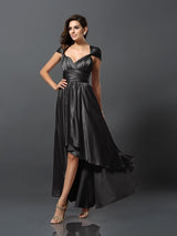 Charming Sleeveless High Low Silk like Satin Bridesmaid Dresses