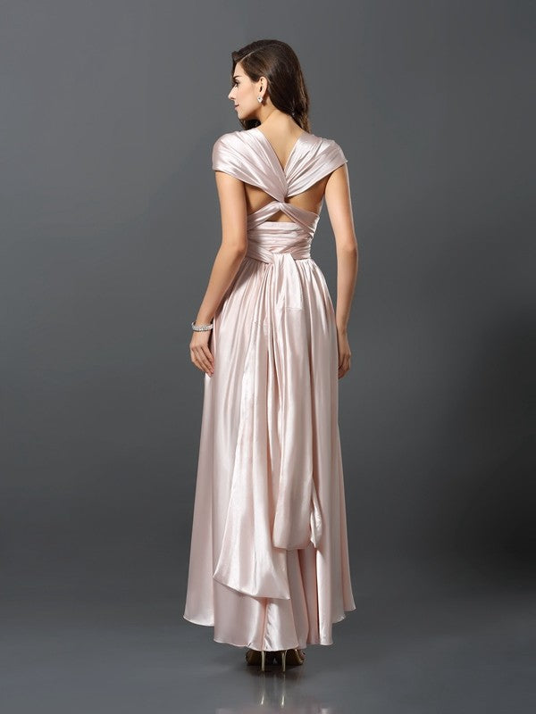 Charming Sleeveless High Low Silk like Satin Bridesmaid Dresses