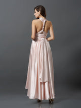 Charming Sleeveless High Low Silk like Satin Bridesmaid Dresses