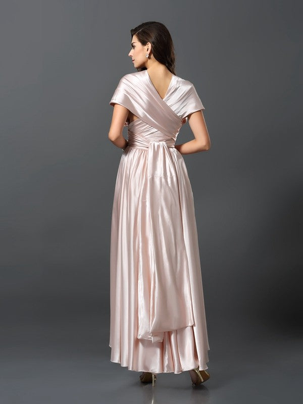 Charming Sleeveless High Low Silk like Satin Bridesmaid Dresses