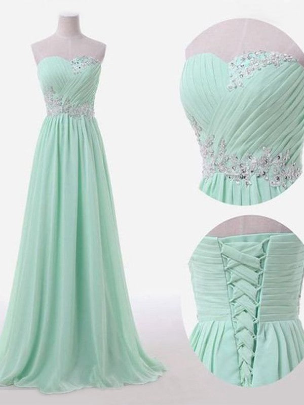 Charming Sleeveless Sweetheart Beading Chiffon Bridesmaid Dresses