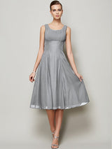 A-Line Charming Straps Sleeveless Pleats Short Chiffon Bridesmaid Dresses