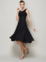 Charming Straps Sleeveless Pleats Short Chiffon Bridesmaid Dresses