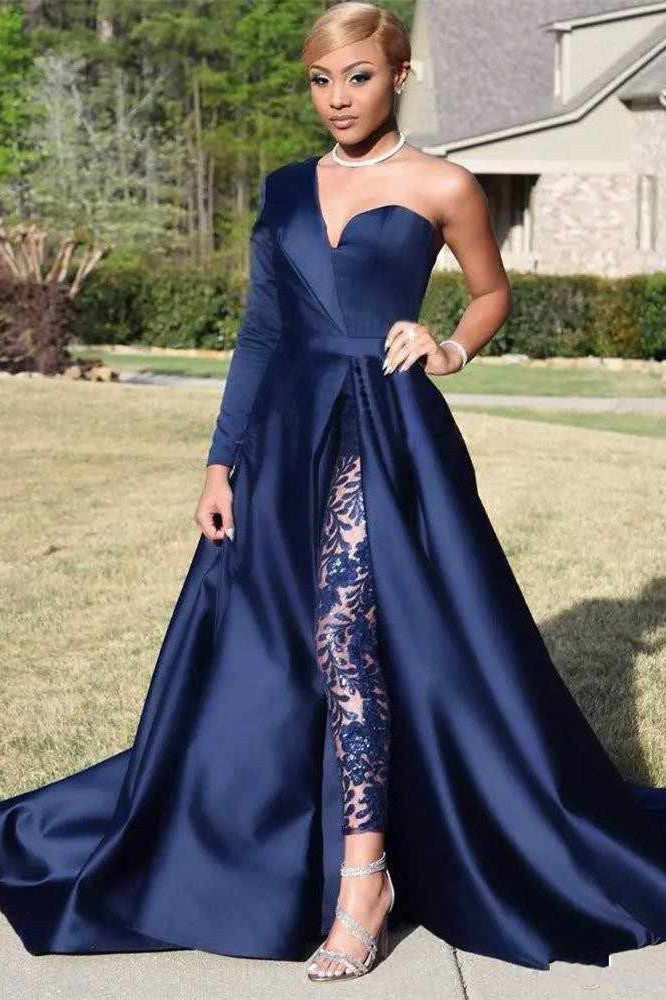 stylesnuggle offers new Chic Asymmetric One Shoulder Satin Prom Dress and Special Style Floor Length Party Dress With Lace Trousers at a cheap price. It is a gorgeous A-line Prom Dresses in Satin,  which meets all your requirement.