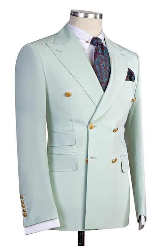 Chic Classic Bespoke Double Breasted Peaked Lapel Men's Prom Suits-stylesnuggle