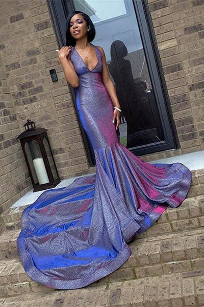 stylesnuggle has a great collection of Chic Deep V-Neck Sleeveless Prom Dresses New Arrival Halter Memaiad Sequins Evening Gowns at an affordable price. Welcome to buy high quality Real Model Series from stylesnuggle.