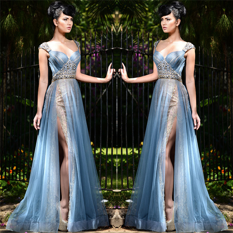 Customizing this New Arrival Chic slit long evening dresses cheap On Sale on stylesnuggle.com. We offer extra coupons,  make dresses in cheap and affordable price. We provide worldwide shipping and will make the dress perfect for everyone.