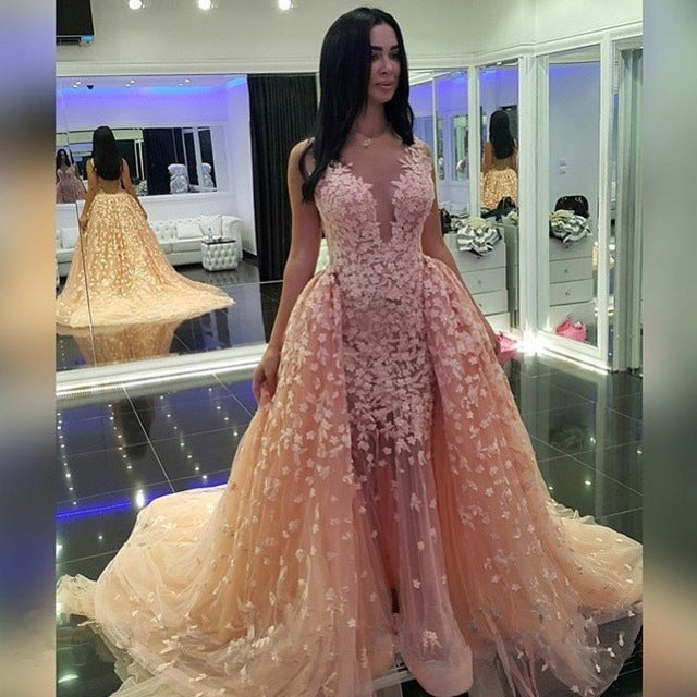 Customizing this New Arrival Chic Pink Mermaid Puffy Formal Dresses,Detachable Train Dubai Arabic Evening Dresses on stylesnuggle. We offer extra coupons,  make Prom Dresses, Evening Dresses in cheap and affordable price. We provide worldwide shipping and will make the dress perfect for everyone.