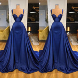 Chic Royal Blue Straps Sweetheart Prom Dress Overskirt Long-stylesnuggle