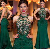 stylesnuggle offers Chic Sleeveless Round Neck Beading Prom Dresses With Open Back Dark Green Evening Gowns at cheap prices from Tulle, Lace to Column Floor-length. They are Gorgeous yet affordable Sleeveless Prom Dresses. You will become the most shining star with the dress on.