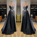 Chic Sweetheart Crystal Long Prom Dress With Split Online-stylesnuggle