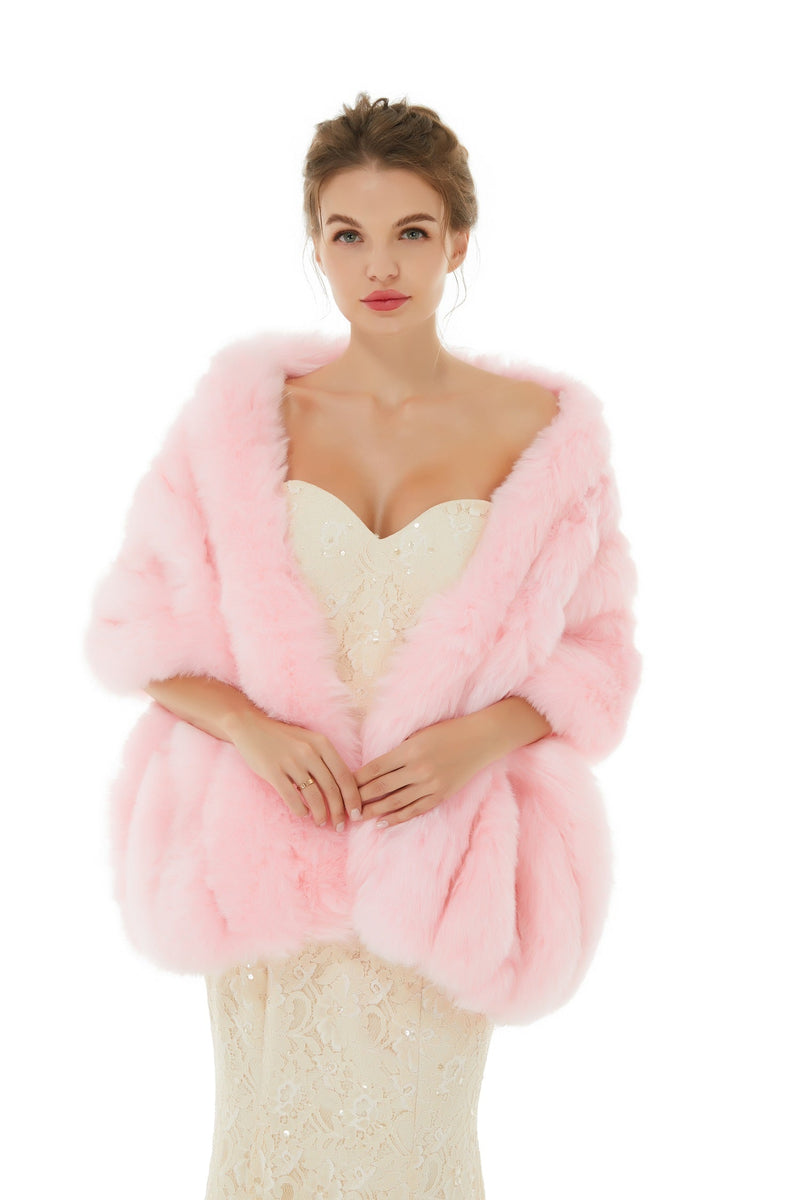 Chloe - Winter Faux Fur Wedding Wrap-stylesnuggle