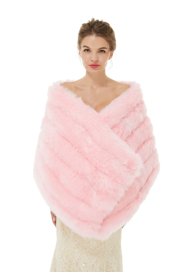 Chloe - Winter Faux Fur Wedding Wrap-stylesnuggle