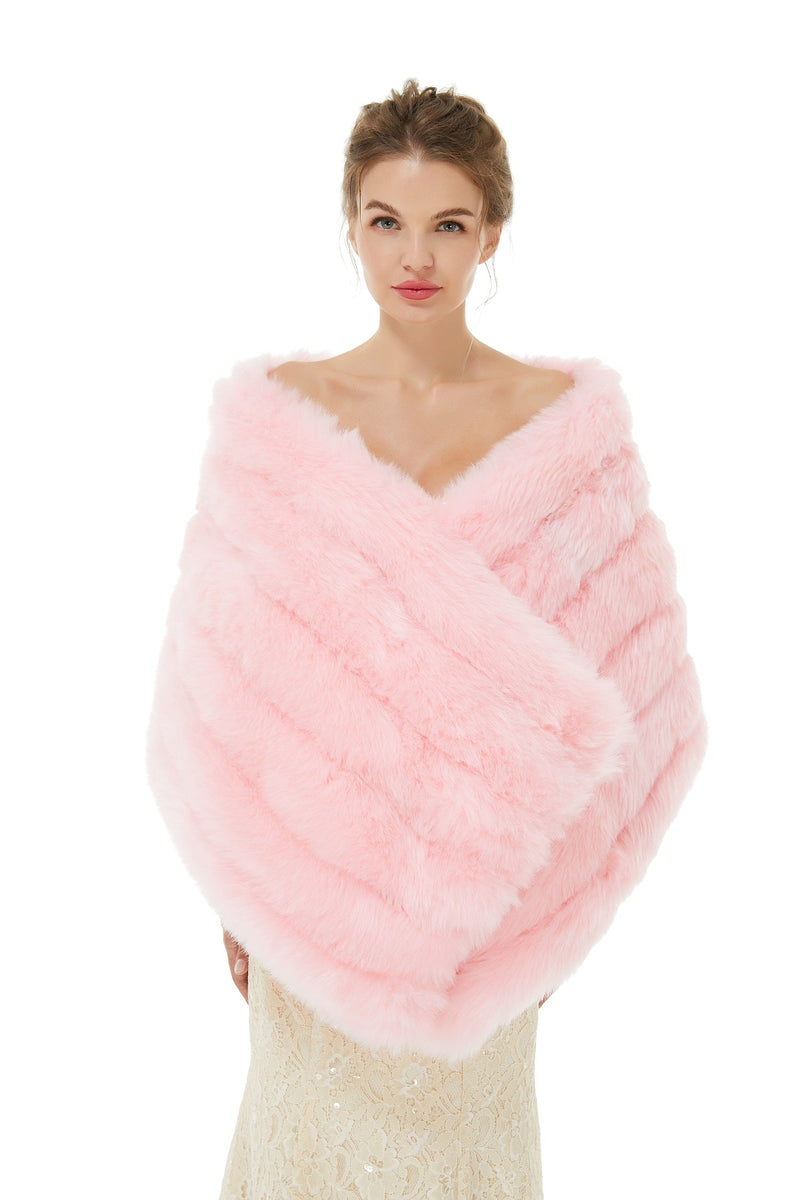 Chloe - Winter Faux Fur Wedding Wrap-stylesnuggle