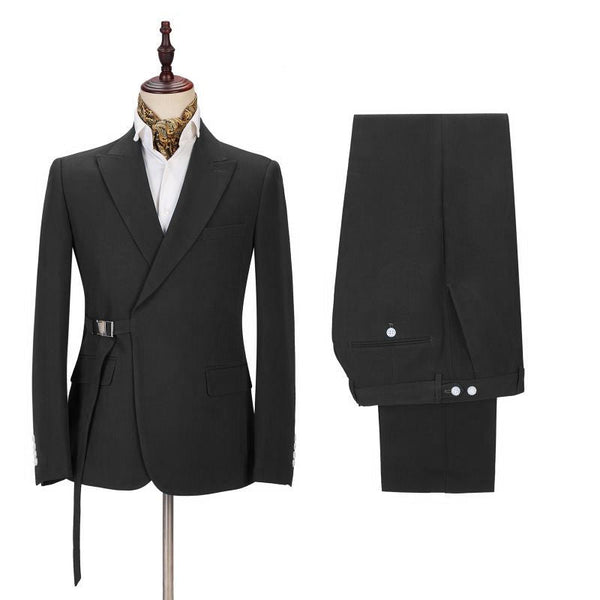 Classic Men's Formal Suit Online Peak Lapel Buckle Button Suit for Men-stylesnuggle