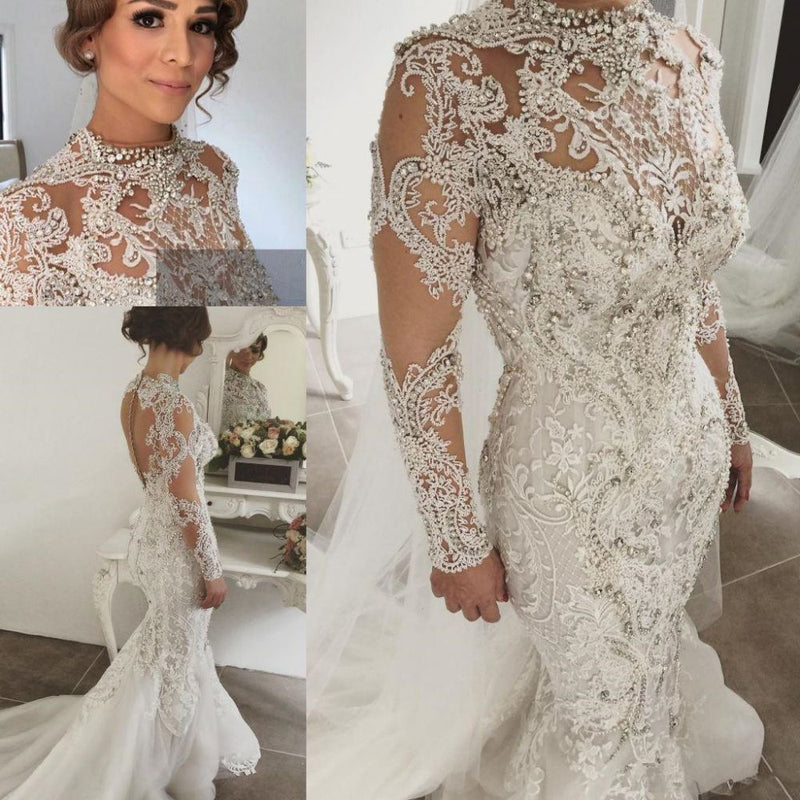 stylesnuggle offers Mermaid Long Sleevess Lace Wedding Dresses at factory price. This will make your dreamy wedding come true.