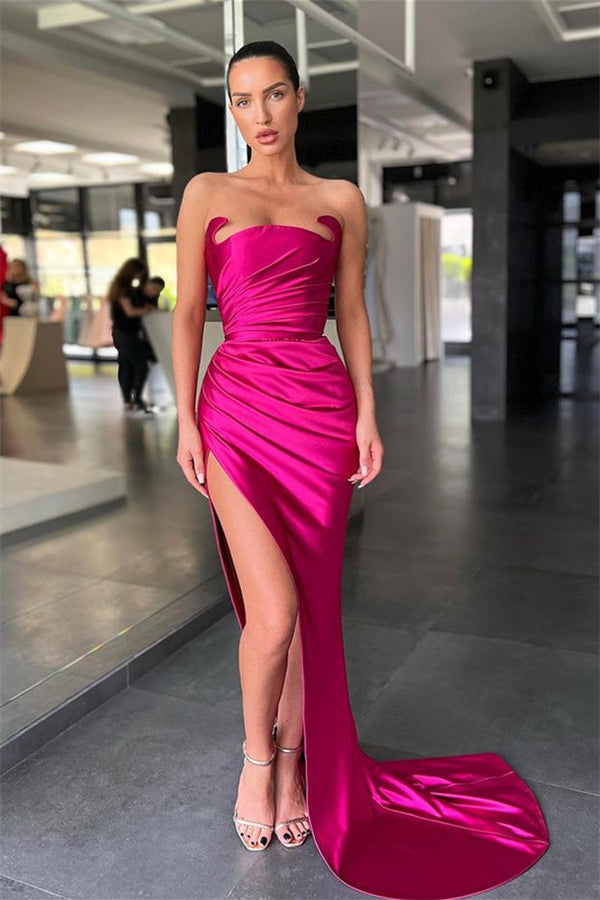 Classic Sleeveless Amazing Slit Prom Dresses Mermaid Long-stylesnuggle