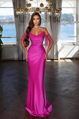 Classic Spaghetti Straps Mermaid Evening Dress with Beads-stylesnuggle