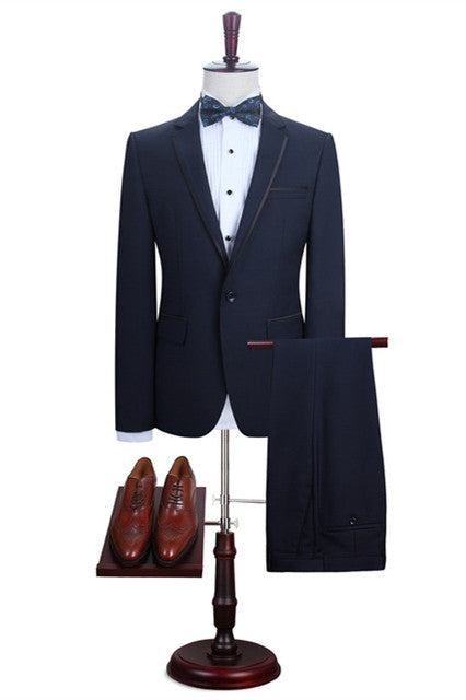 Classy Dark Navy Notched Lapel Designer Best Men Suits Online