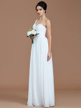 A-Line Charming One Shoulder Sleeveless Ruched Chiffon Bridesmaid Dresses