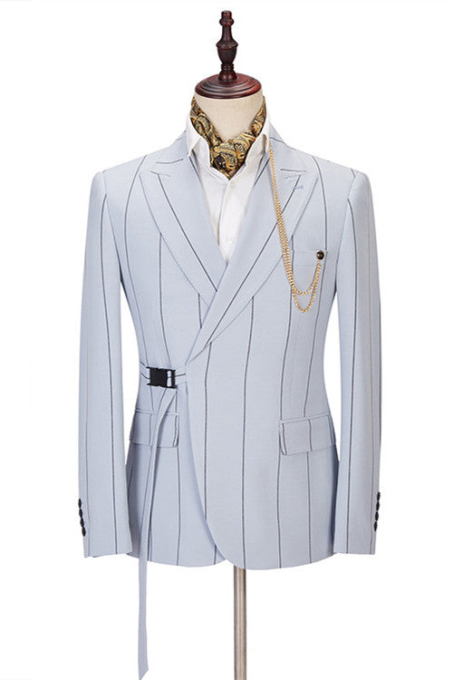 Classy Striped Peaked Lapel Men Suits Online