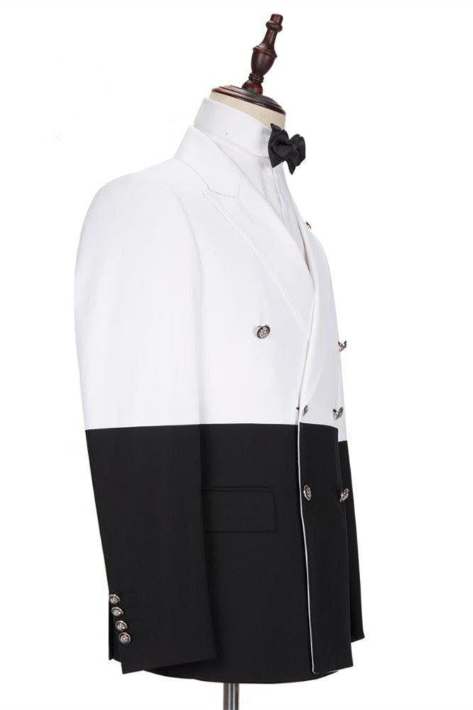 Classy White and Black Double Breasted Men Suits Online-stylesnuggle