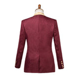 Shop Custom design Burgundy Slim Fit Jacquard Wedding Suit for Men from stylesnuggles. Free shipping available. View our full collection of Burgundy Shawl Lapel wedding suits available in different colors with affordable price.