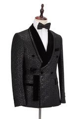 This Custom design Velvet Lapel Double Breasted Prom Suit, Belt Leopard Black Jacquard Men Suit for Wedding at stylesnuggle comes in all sizes for prom, wedding and business. Shop an amazing selection of Shawl Lapel Double Breasted,Buckle Button White,Black mens suits in cheap price.