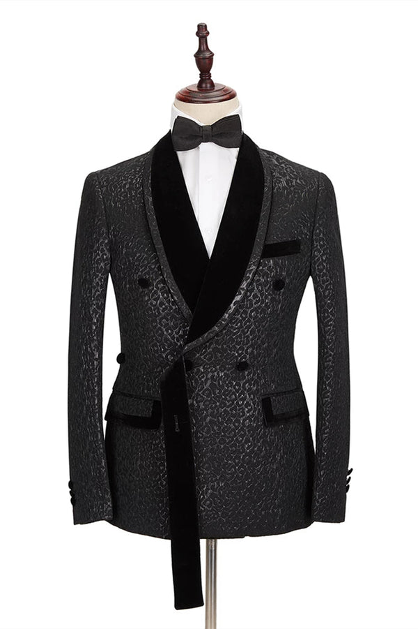 This Custom design Velvet Lapel Double Breasted Prom Suit, Belt Leopard Black Jacquard Men Suit for Wedding at stylesnuggle comes in all sizes for prom, wedding and business. Shop an amazing selection of Shawl Lapel Double Breasted,Buckle Button White,Black mens suits in cheap price.