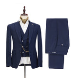 Buy Dark Blue Three-piece Fashion Peaked Lapel Wedding Men Suits Sale for men from stylesnuggle. Huge collection of Peaked Lapel Single Breasted Men Suit sets at low offer price &amp; discounts, free shipping &amp; made. Order Now.