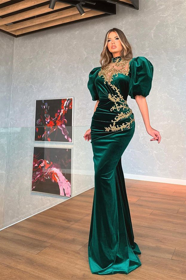 Dark Green One Shoulder Overskirt Prom Dress Slit Online-stylesnuggle