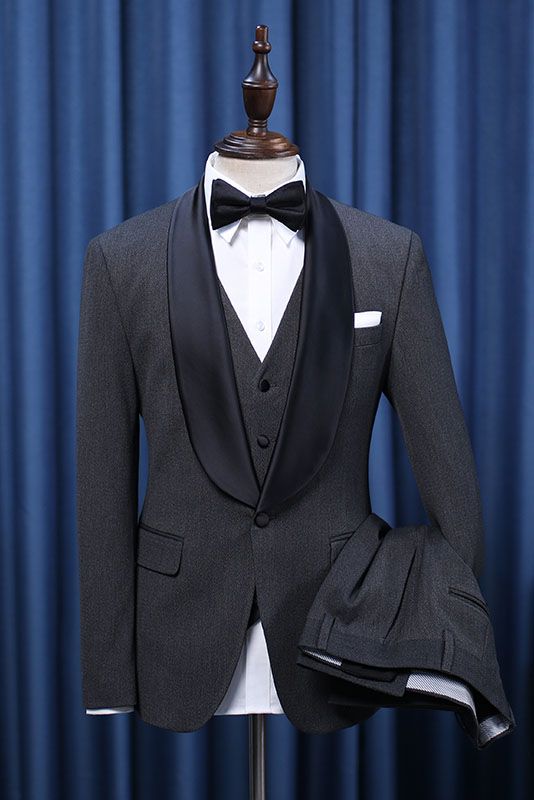 stylesnuggle is your ultimate source for Decent All Black Three-pieces Bespoke Wedding Suit For Grooms. Our Black Shawl Lapel wedding groom Men Suits come in Bespoke styles &amp; colors with high quality and free shipping.