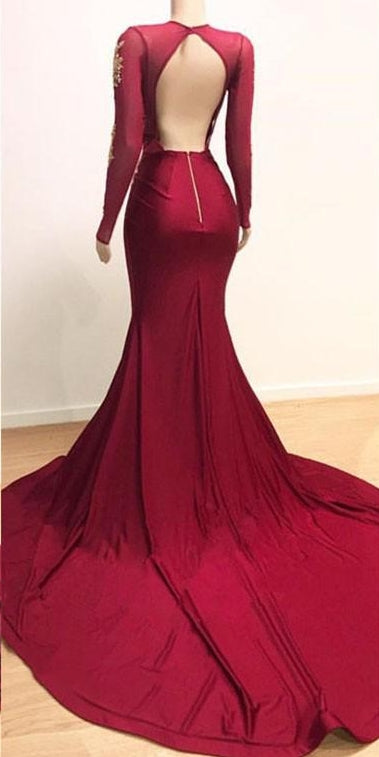 stylesnuggle offers Deep V-neck Long Sleevess Lace Appliques Split Mermaid Evening Gowns at a cheap price from  to Mermaid Floor-length hem. Be the prom belle with Gorgeous yet affordable Real Model Series.