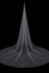 Deirdre Simple Long Tulle With Pearls Wedding Veils-stylesnuggle