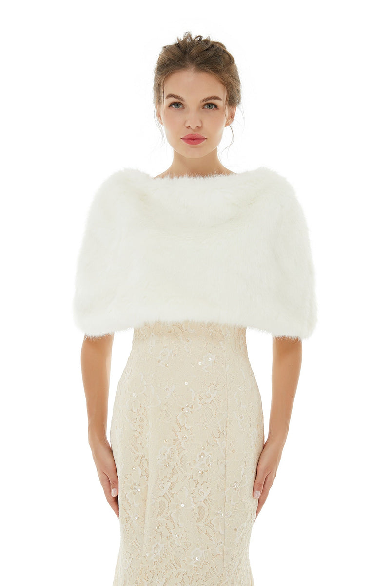 Delcy - Winter Faux Fur Wedding Wrap-stylesnuggle