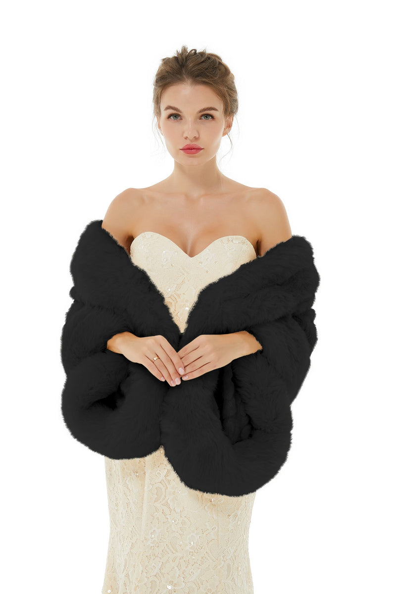 Della - Winter Faux Fur Wedding Wrap-stylesnuggle