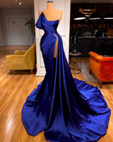 Designer Royal Blue Long Mermaid Prom Dress With Split On Sale-stylesnuggle